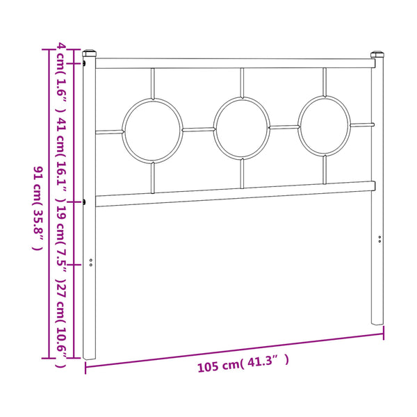 Weißes Metallkopfteil Suhar 100cm