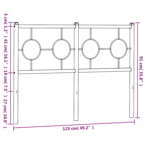 Weißes Metallkopfteil Suhar 120cm