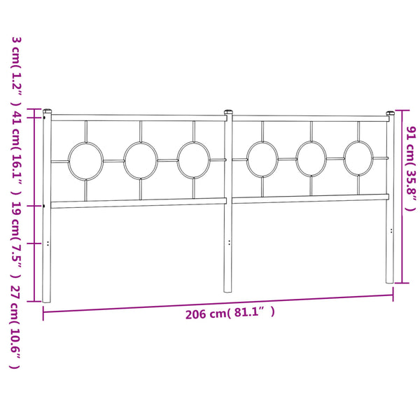 Weißes Metallkopfteil Suhar 200cm