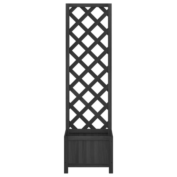 Kaetana Blumenkasten mit Gitter, schwarz (Kiefer)