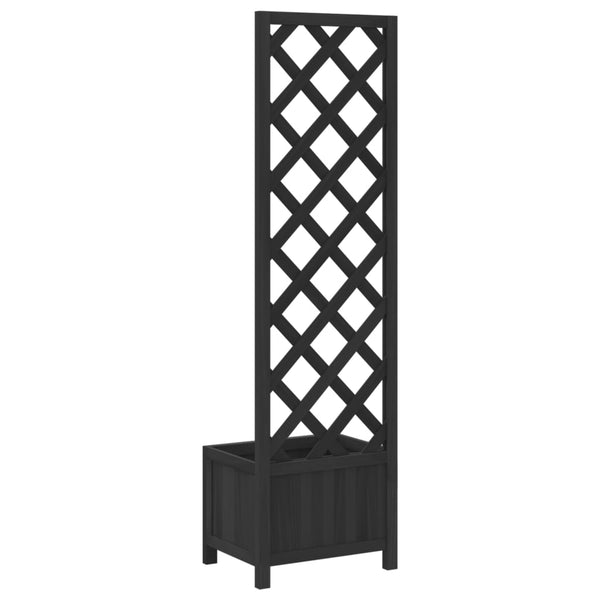 Kaetana Blumenkasten mit Gitter, schwarz (Kiefer)