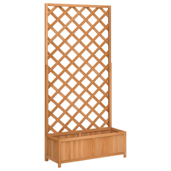 Brauner Blumenkasten mit Gitter (sechs)