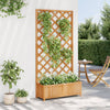 Brauner Blumenkasten mit Gitter (sechs)