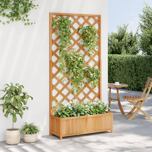 Brauner Blumenkasten mit Gitter (sechs)