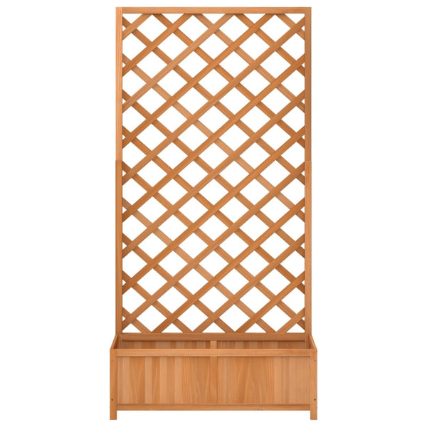Brauner Blumenkasten mit Gitter (sechs)