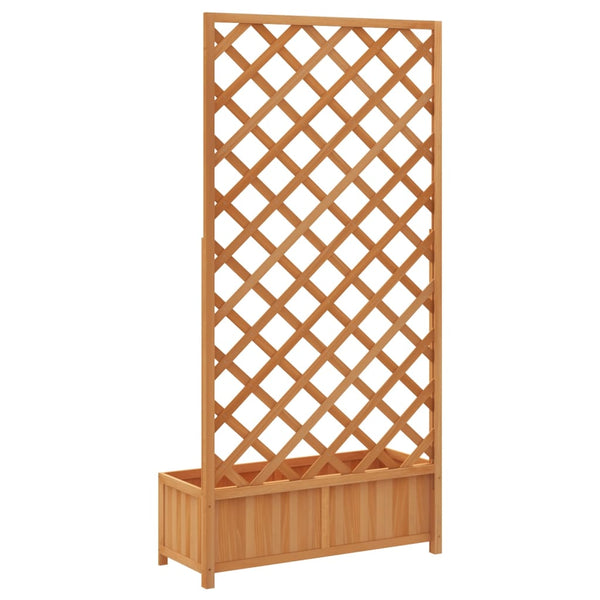 Brauner Blumenkasten mit Gitter (sechs)