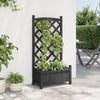 Maer Blumenkasten (sechs) mit schwarzem Rankgitter