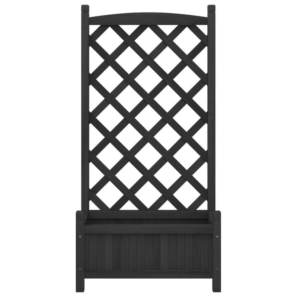 Maer Blumenkasten (sechs) mit schwarzem Rankgitter
