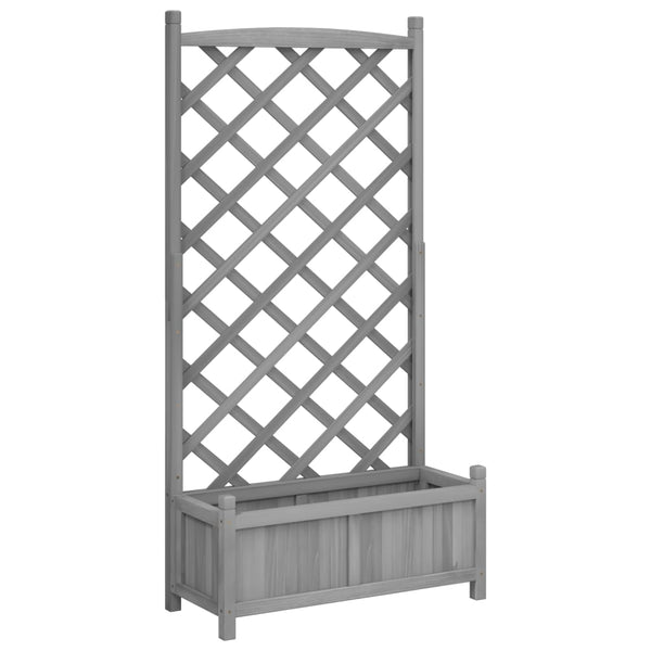 Grauer Blumenkasten Maer mit Spalier (Fichte)