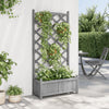 Grauer Blumenkasten Maer mit Spalier (Fichte)