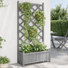 Grauer Blumenkasten Maer mit Spalier (Fichte)