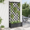 Blumenkasten Maer (sechs) mit Rankgitter in Schwarz