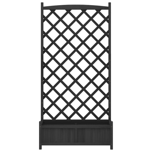 Blumenkasten Maer (sechs) mit Rankgitter in Schwarz