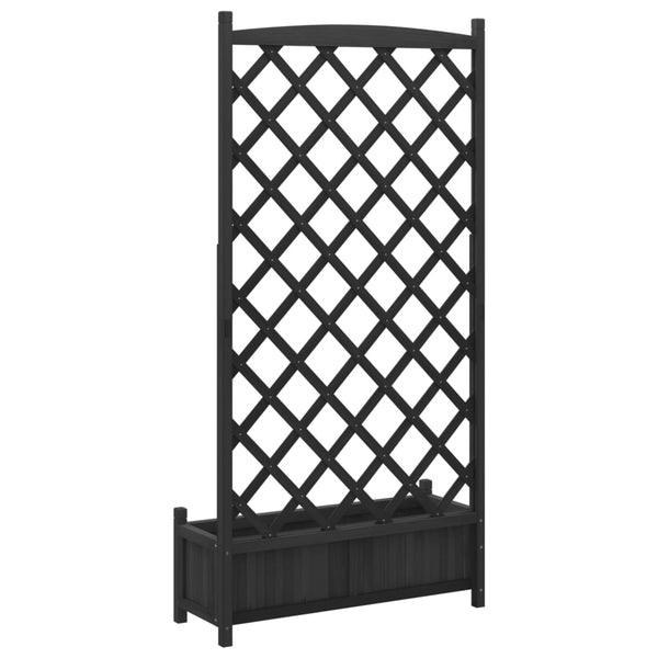 Blumenkasten Maer (sechs) mit Rankgitter in Schwarz