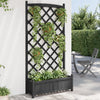 Blumenkasten Maer (sechs) mit Rankgitter in Schwarz