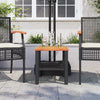 Schwarzer Gartentisch Geler 40x40x42cm (Polyrattan und Akazienholz)