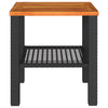 Schwarzer Gartentisch Geler 40x40x42cm (Polyrattan und Akazienholz)