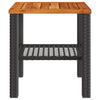 Schwarzer Gartentisch Geler 40x40x42cm (Polyrattan und Akazienholz)