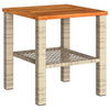 Beiger Gartentisch Geler 40x40x42cm (Polyrattan und Akazienholz)