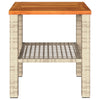 Beiger Gartentisch Geler 40x40x42cm (Polyrattan und Akazienholz)