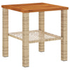 Beiger Gartentisch Geler 40x40x42cm (Polyrattan und Akazienholz)
