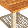 Beiger Gartentisch Geler 40x40x42cm (Polyrattan und Akazienholz)