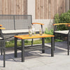 Gartentisch Geler 70x38x42cm (Polyrattan und Akazienholz), schwarz