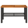 Gartentisch Geler 70x38x42cm (Polyrattan und Akazienholz), schwarz