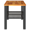 Gartentisch Geler 70x38x42cm (Polyrattan und Akazienholz), schwarz