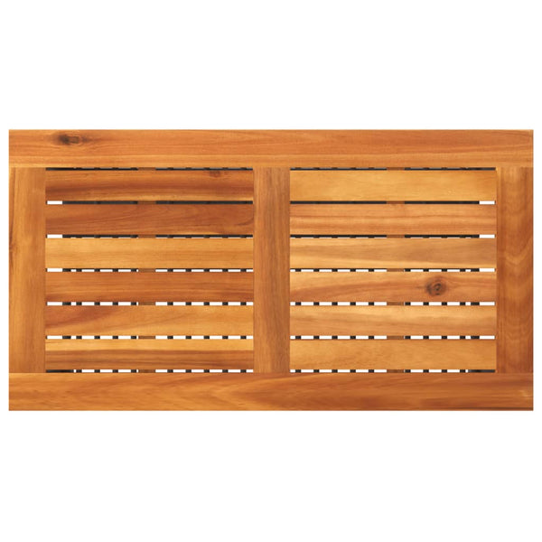 Gartentisch Geler 70x38x42cm (Polyrattan und Akazienholz), schwarz