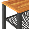 Gartentisch Geler 70x38x42cm (Polyrattan und Akazienholz), schwarz