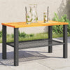 Gartentisch Geler 70x38x42cm (Polyrattan und Akazienholz), schwarz