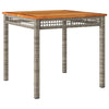 Grauer Gartentisch Geler 80x80x75cm (Polyrattan und Akazienholz)