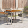 Grauer Gartentisch Geler 80x80x75cm (Polyrattan und Akazienholz)