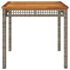 Grauer Gartentisch Geler 80x80x75cm (Polyrattan und Akazienholz)