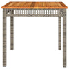 Grauer Gartentisch Geler 80x80x75cm (Polyrattan und Akazienholz)