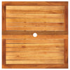 Grauer Gartentisch Geler 80x80x75cm (Polyrattan und Akazienholz)