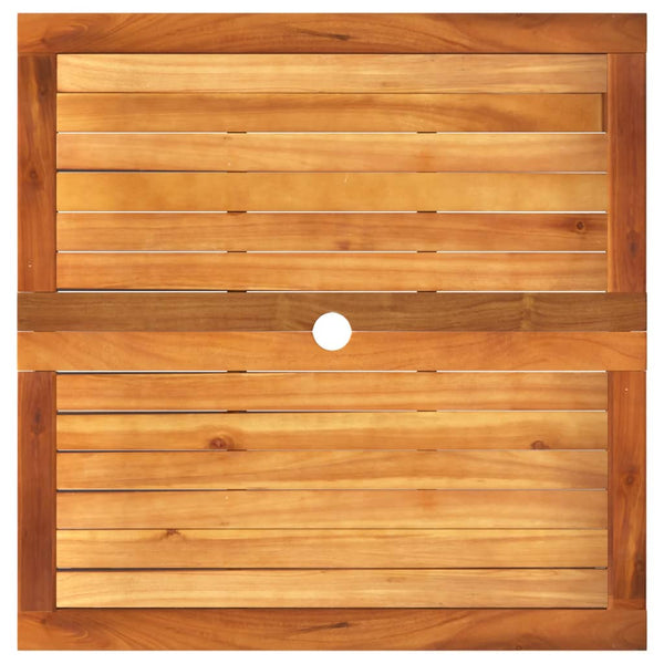 Grauer Gartentisch Geler 80x80x75cm (Polyrattan und Akazienholz)