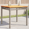 Grauer Gartentisch Geler 80x80x75cm (Polyrattan und Akazienholz)