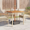 Beiger Gartentisch Geler 80x80x75cm (Polyrattan und Akazienholz)