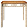 Beiger Gartentisch Geler 80x80x75cm (Polyrattan und Akazienholz)