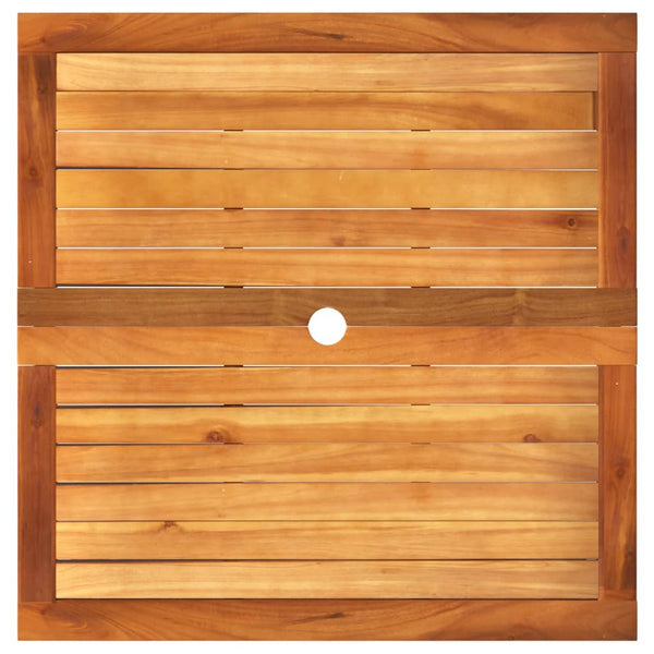 Beiger Gartentisch Geler 80x80x75cm (Polyrattan und Akazienholz)