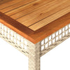 Beiger Gartentisch Geler 80x80x75cm (Polyrattan und Akazienholz)