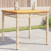 Beiger Gartentisch Geler 80x80x75cm (Polyrattan und Akazienholz)