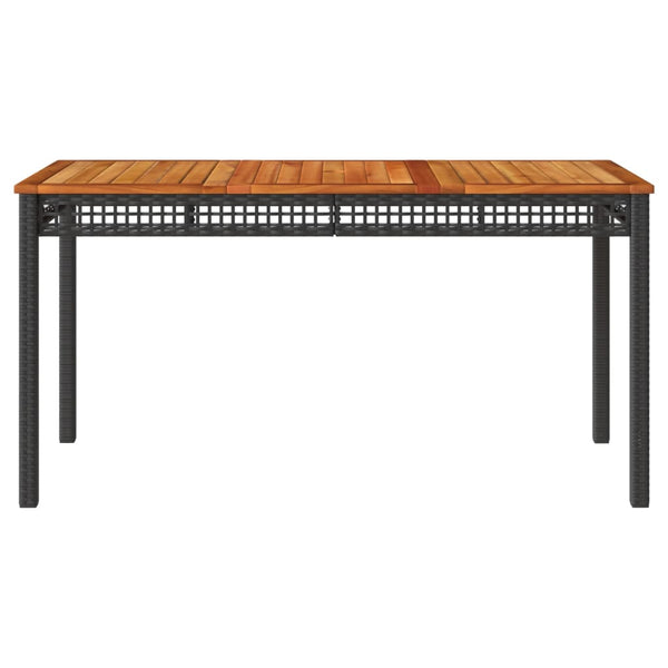 Musta puutarhapöytä Geler 140x80x75cm (polyrottinki ja akasiapuu)