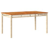 Beiger Gartentisch Geler 140x80x75cm (Polyrattan und Akazienholz)