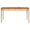 Beiger Gartentisch Geler 140x80x75cm (Polyrattan und Akazienholz)