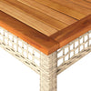 Beiger Gartentisch Geler 140x80x75cm (Polyrattan und Akazienholz)
