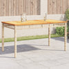 Beiger Gartentisch Geler 140x80x75cm (Polyrattan und Akazienholz)