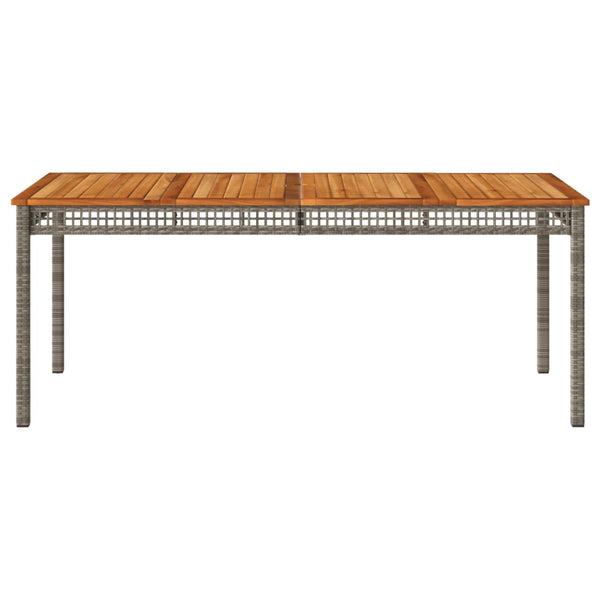 Gartentisch Geler Grau 180x90x75cm (Polyrattan und Akazienholz)